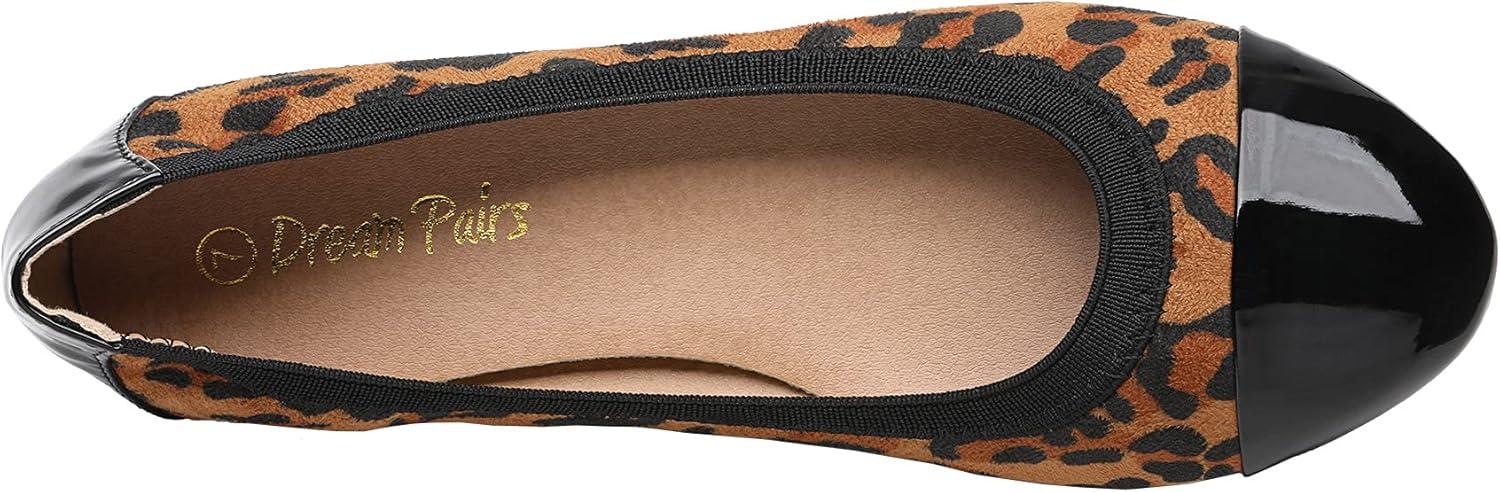 imageDREAM PAIRS Womens SoleFlex Ballerina Walking Flats ShoesLeopard