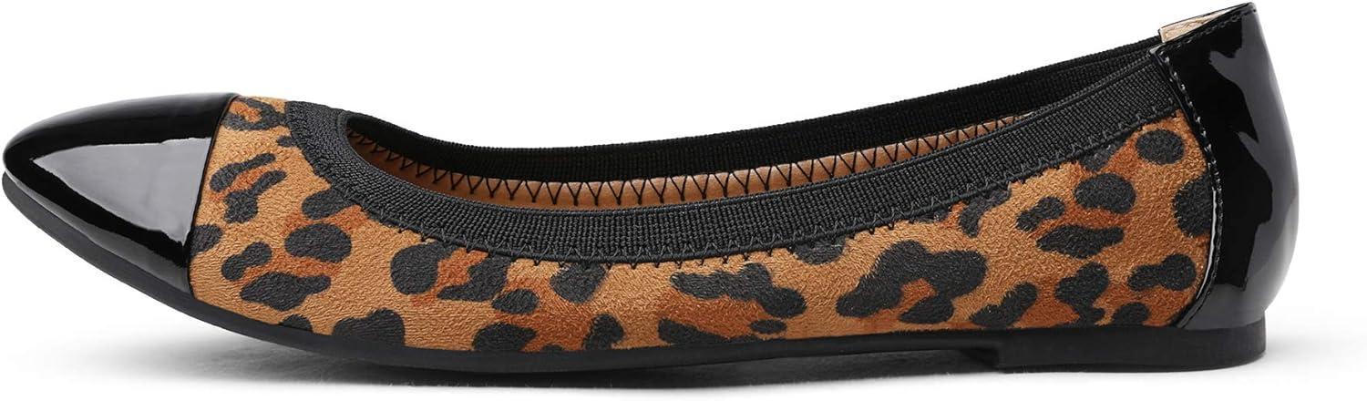 imageDREAM PAIRS Womens SoleFlex Ballerina Walking Flats ShoesLeopard