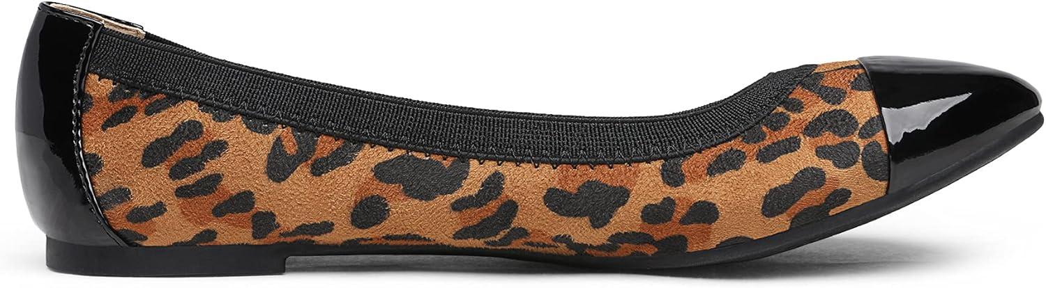 imageDREAM PAIRS Womens SoleFlex Ballerina Walking Flats ShoesLeopard