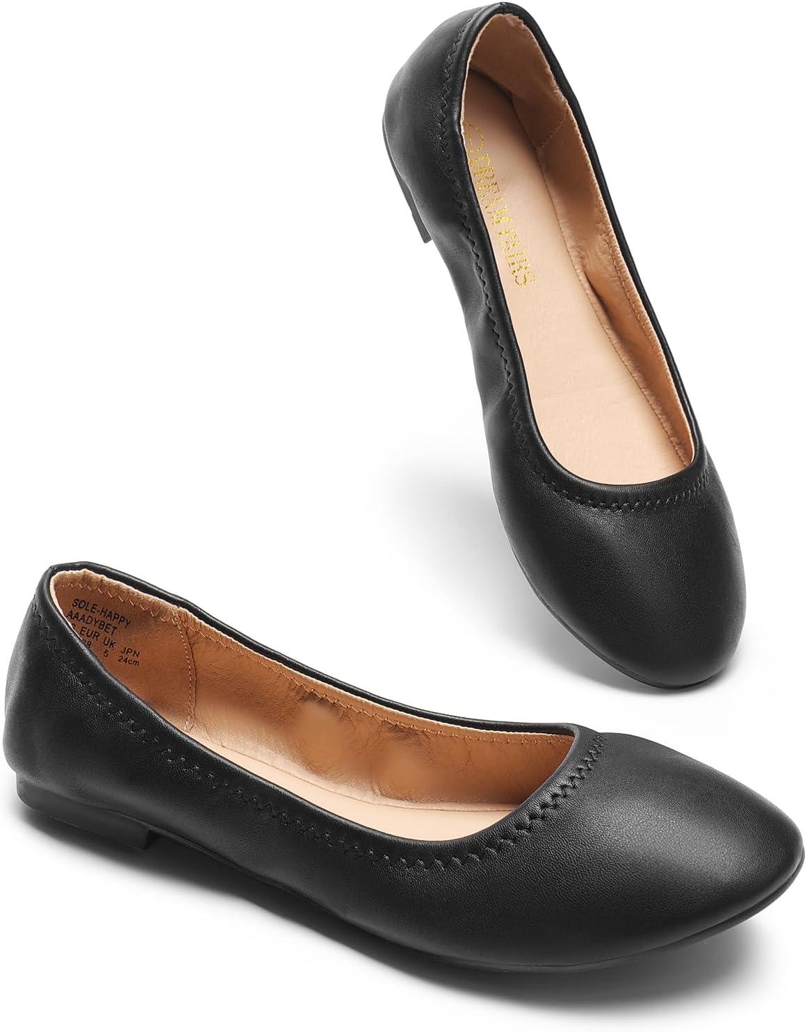 imageDREAM PAIRS Womens SoleHappy Ballerina Walking Flats ShoesBlack