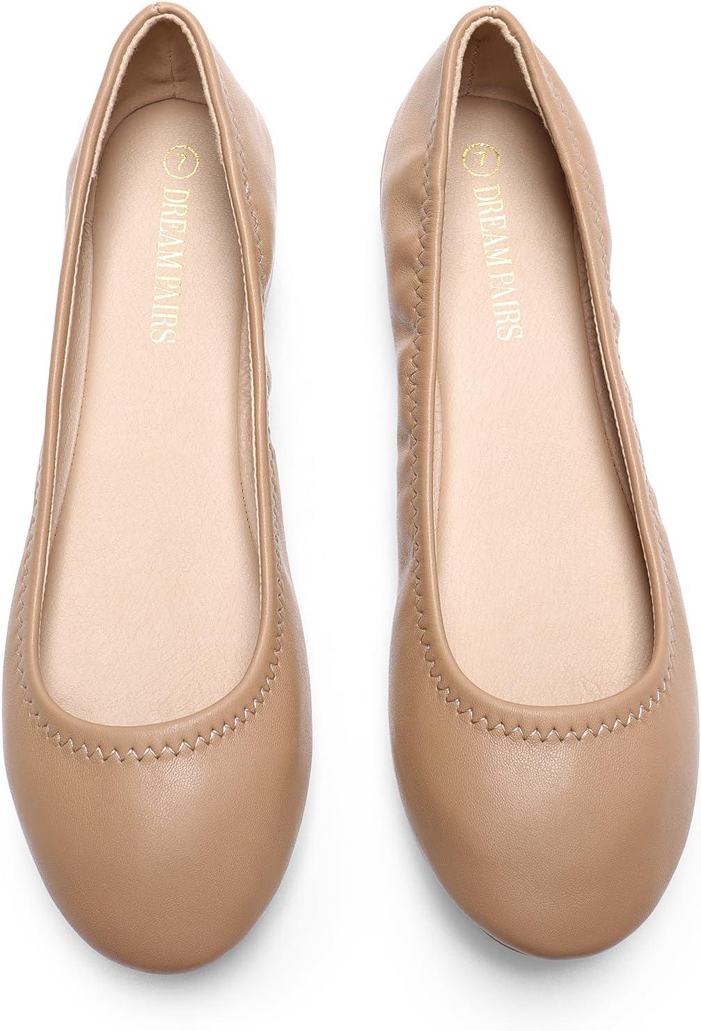 imageDREAM PAIRS Womens SoleHappy Ballerina Walking Flats ShoesNude