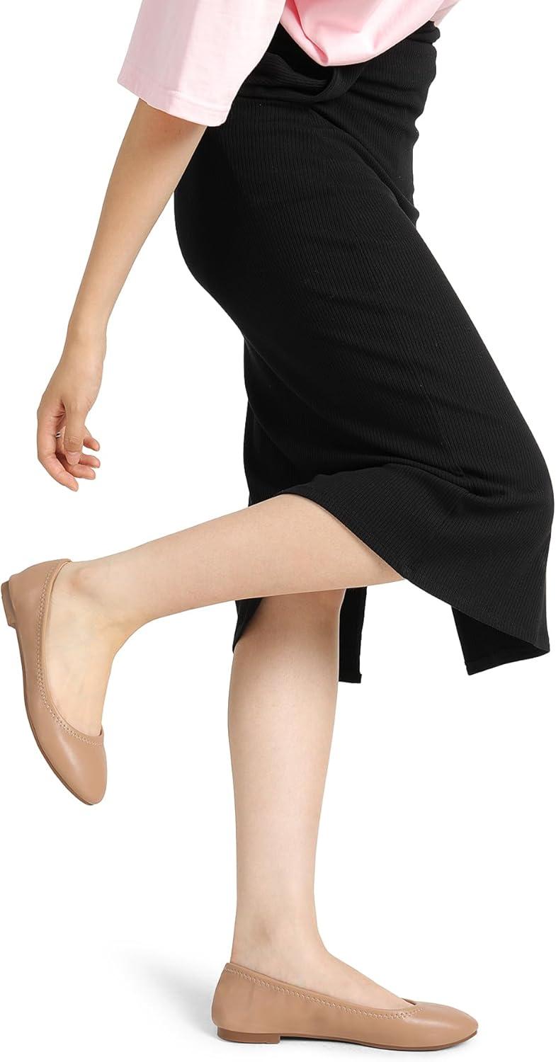 imageDREAM PAIRS Womens SoleHappy Ballerina Walking Flats ShoesNude