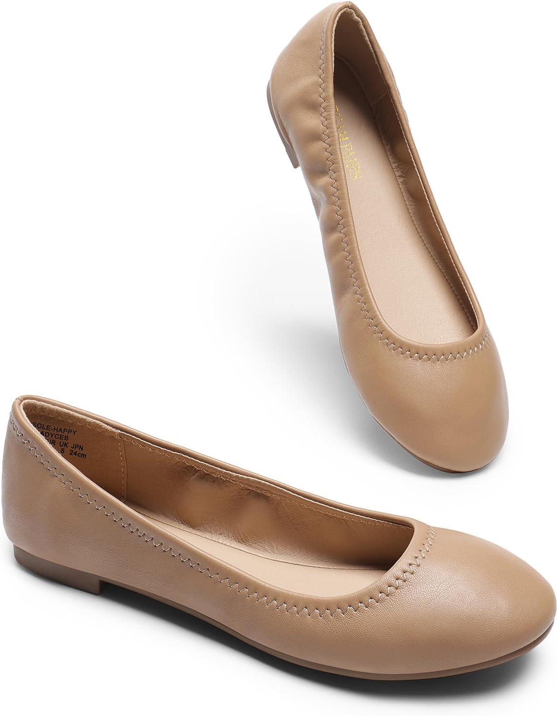 imageDREAM PAIRS Womens SoleHappy Ballerina Walking Flats ShoesNude