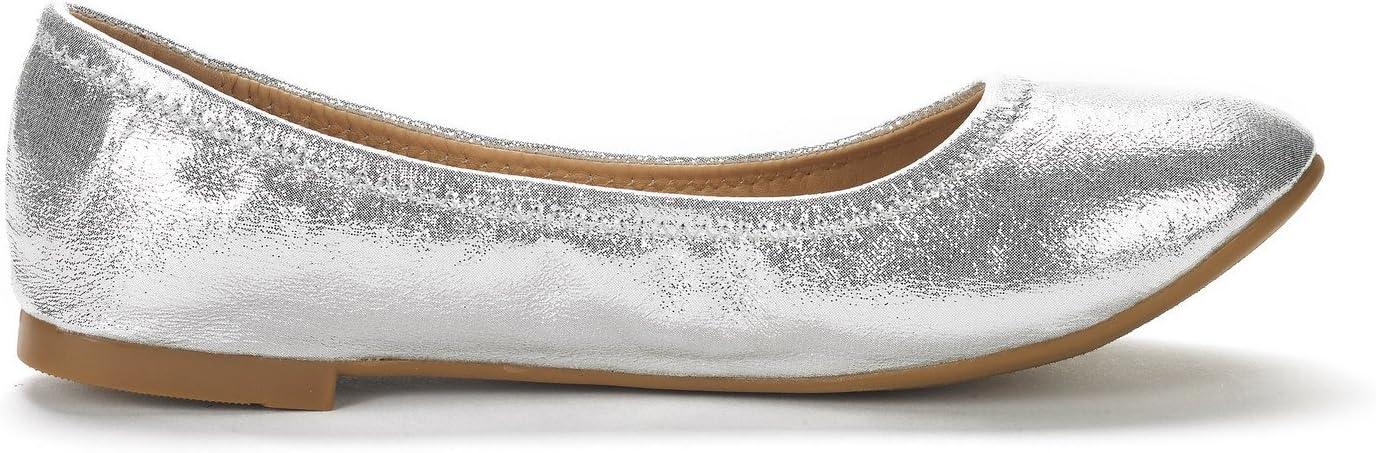 imageDREAM PAIRS Womens SoleHappy Ballerina Walking Flats ShoesSilver