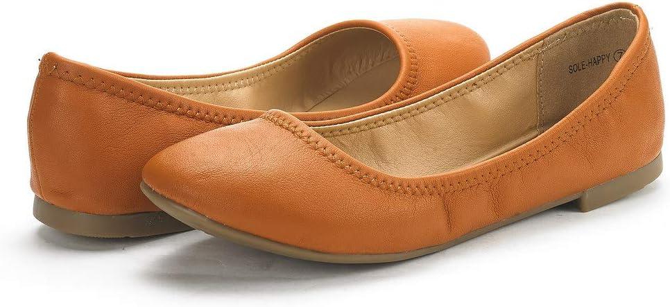 imageDREAM PAIRS Womens SoleHappy Ballerina Walking Flats ShoesTan