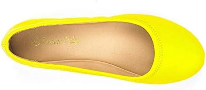 imageDREAM PAIRS Womens SoleHappy Ballerina Walking Flats ShoesYellow