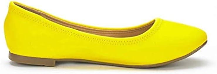 imageDREAM PAIRS Womens SoleHappy Ballerina Walking Flats ShoesYellow