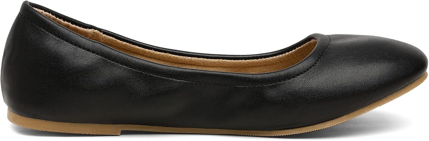 imageDREAM PAIRS Womens Solefina Solid Plain Walking Classic Ballet Flats ShoesBlack