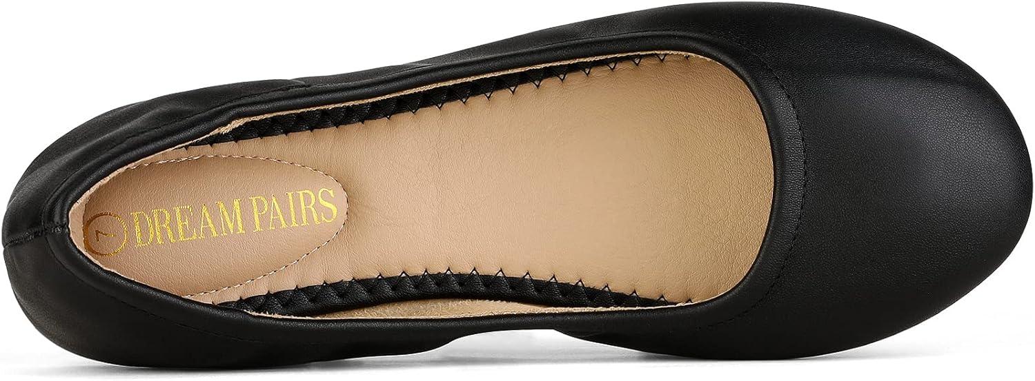 imageDREAM PAIRS Womens Solefina Solid Plain Walking Classic Ballet Flats ShoesBlack