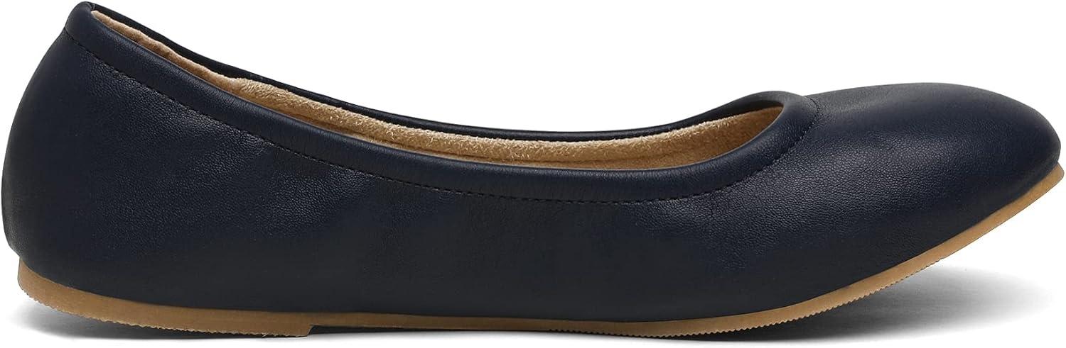 imageDREAM PAIRS Womens Solefina Solid Plain Walking Classic Ballet Flats ShoesNavy