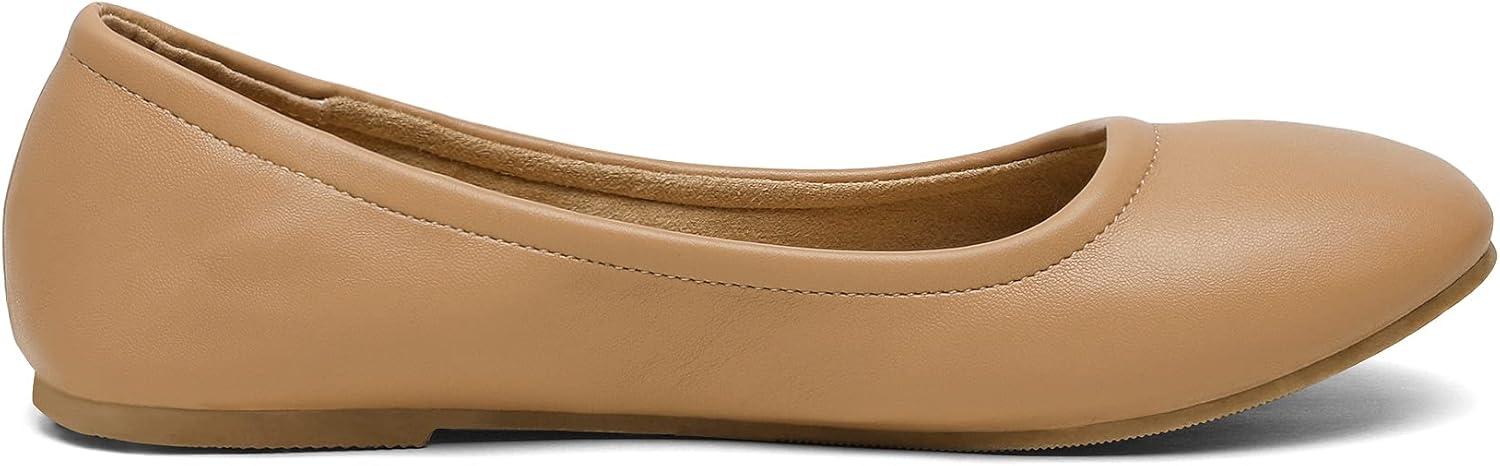 imageDREAM PAIRS Womens Solefina Solid Plain Walking Classic Ballet Flats ShoesNude