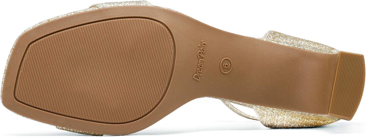 imageDREAM PAIRS Womens Square Toe Low Block Chunky Heels Open Toe Ankle Strap Dress Pump Shoes