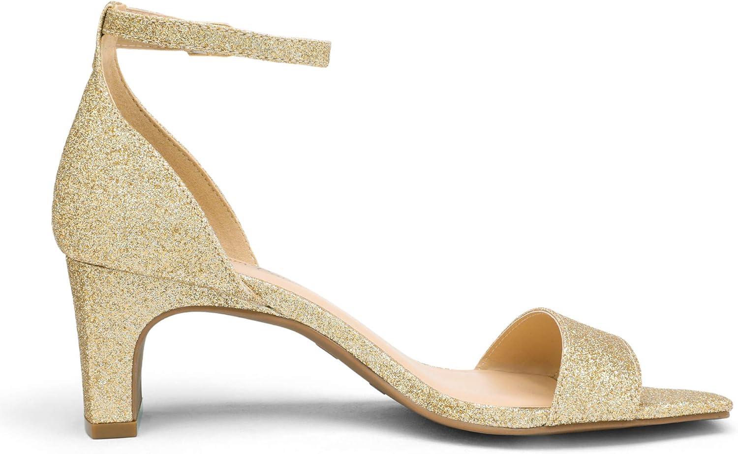 imageDREAM PAIRS Womens Square Toe Low Block Chunky Heels Open Toe Ankle Strap Dress Pump Shoes