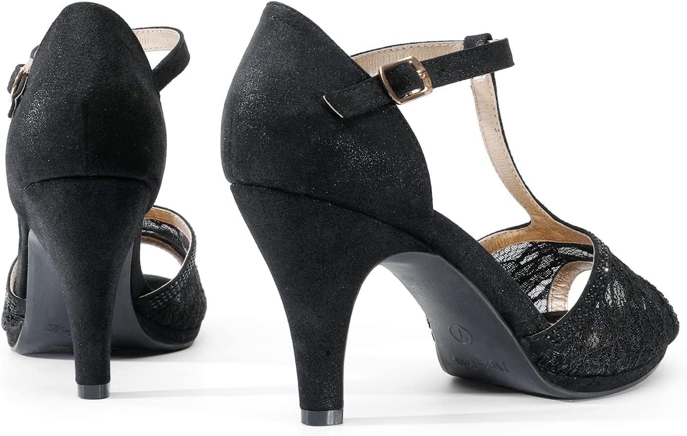 imageDREAM PAIRS Womens Stilettos Open Toe Pump Fashion Kitten Heel SandalsBlack