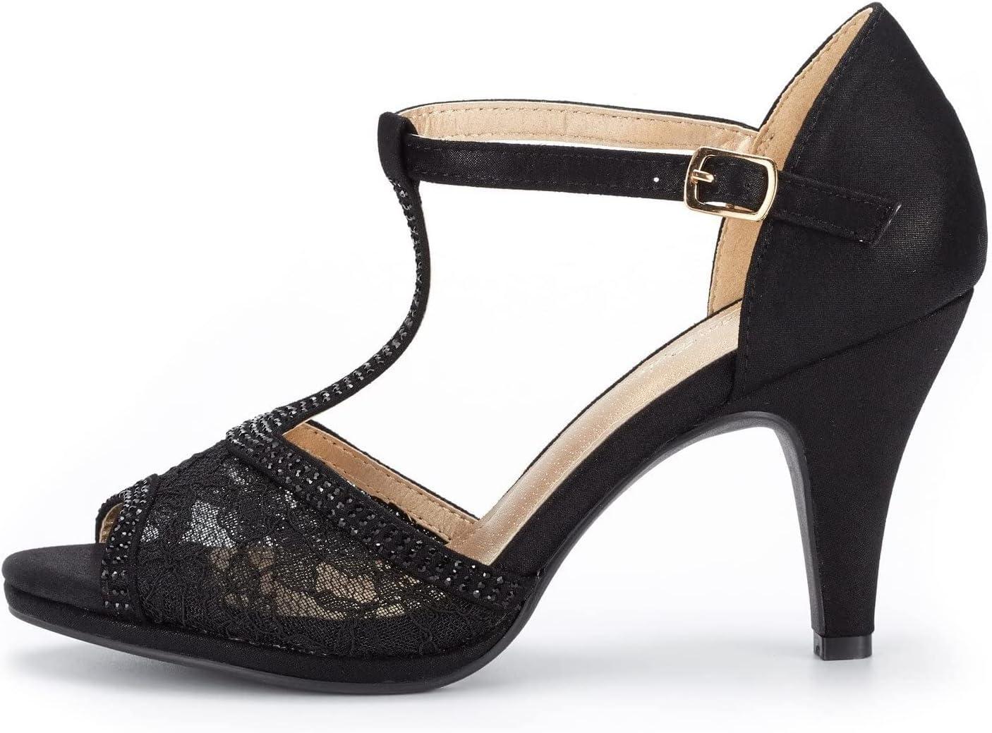 imageDREAM PAIRS Womens Stilettos Open Toe Pump Fashion Kitten Heel SandalsBlack