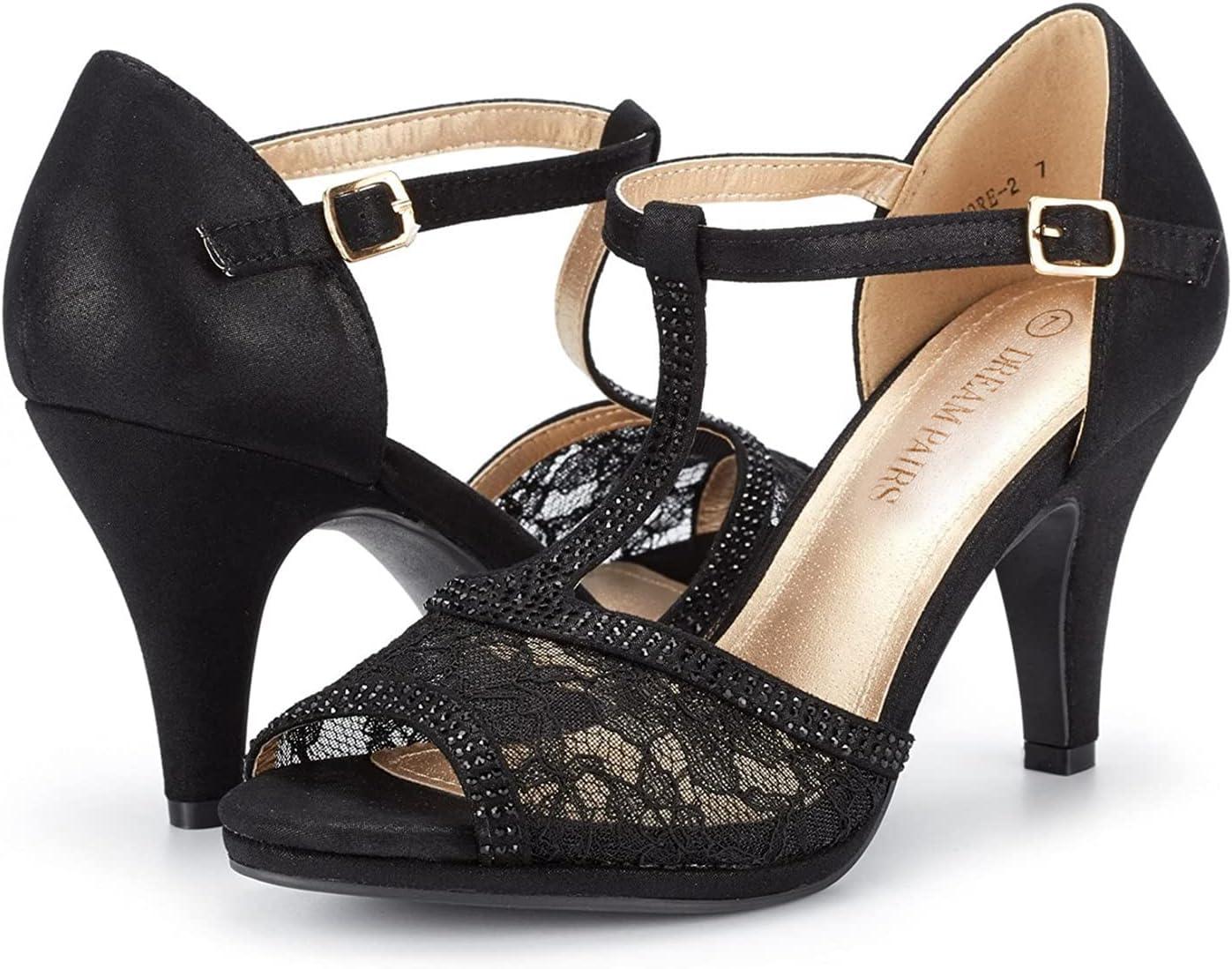 imageDREAM PAIRS Womens Stilettos Open Toe Pump Fashion Kitten Heel SandalsBlack