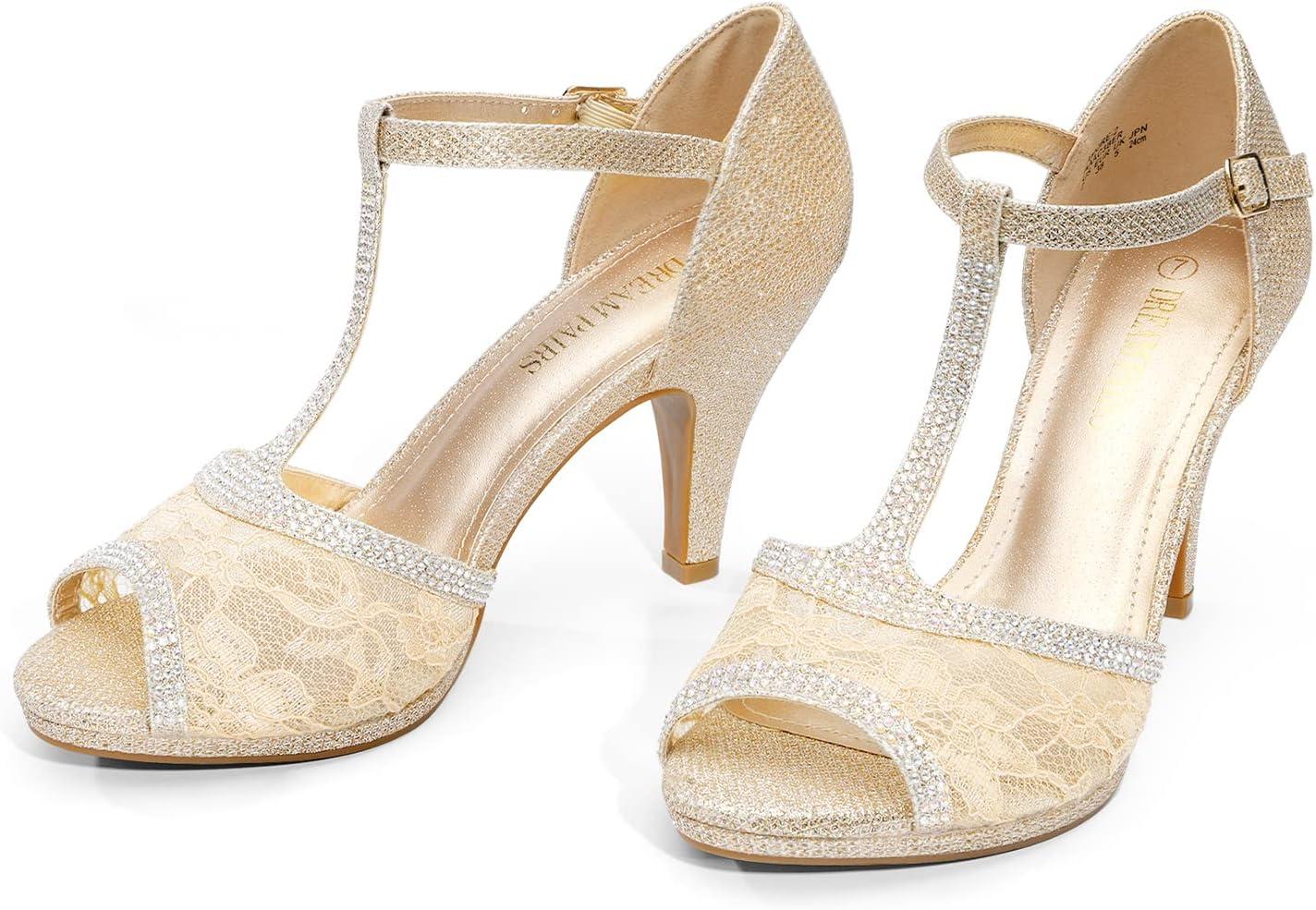 imageDREAM PAIRS Womens Stilettos Open Toe Pump Fashion Kitten Heel SandalsGold