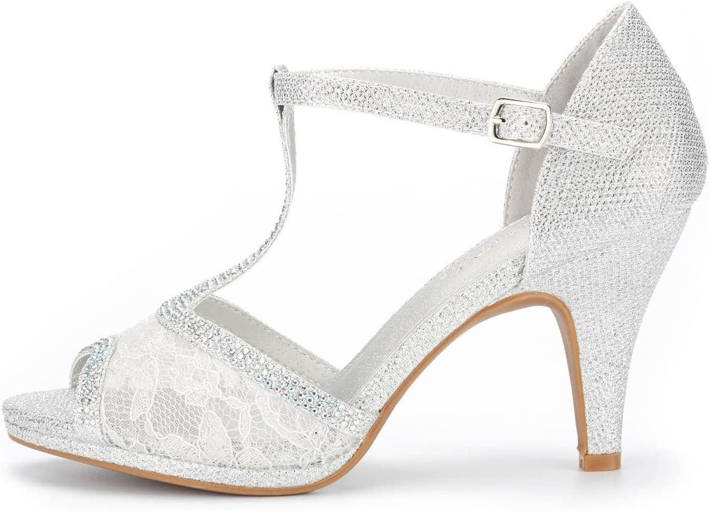 imageDREAM PAIRS Womens Stilettos Open Toe Pump Fashion Kitten Heel SandalsSilver