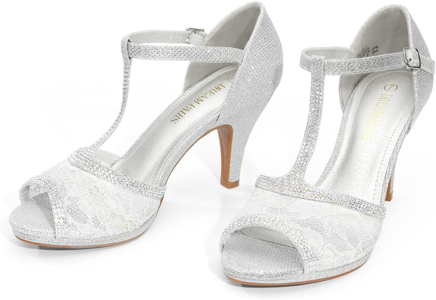 imageDREAM PAIRS Womens Stilettos Open Toe Pump Fashion Kitten Heel SandalsSilver