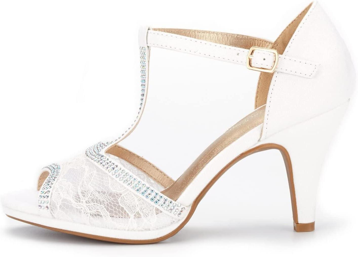 imageDREAM PAIRS Womens Stilettos Open Toe Pump Fashion Kitten Heel SandalsWhite