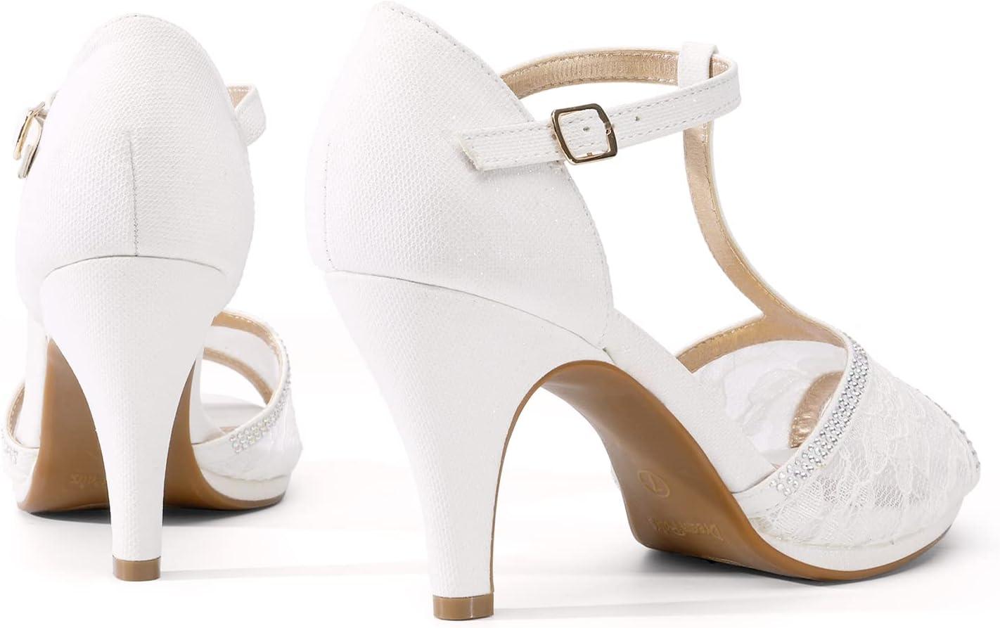 imageDREAM PAIRS Womens Stilettos Open Toe Pump Fashion Kitten Heel SandalsWhite