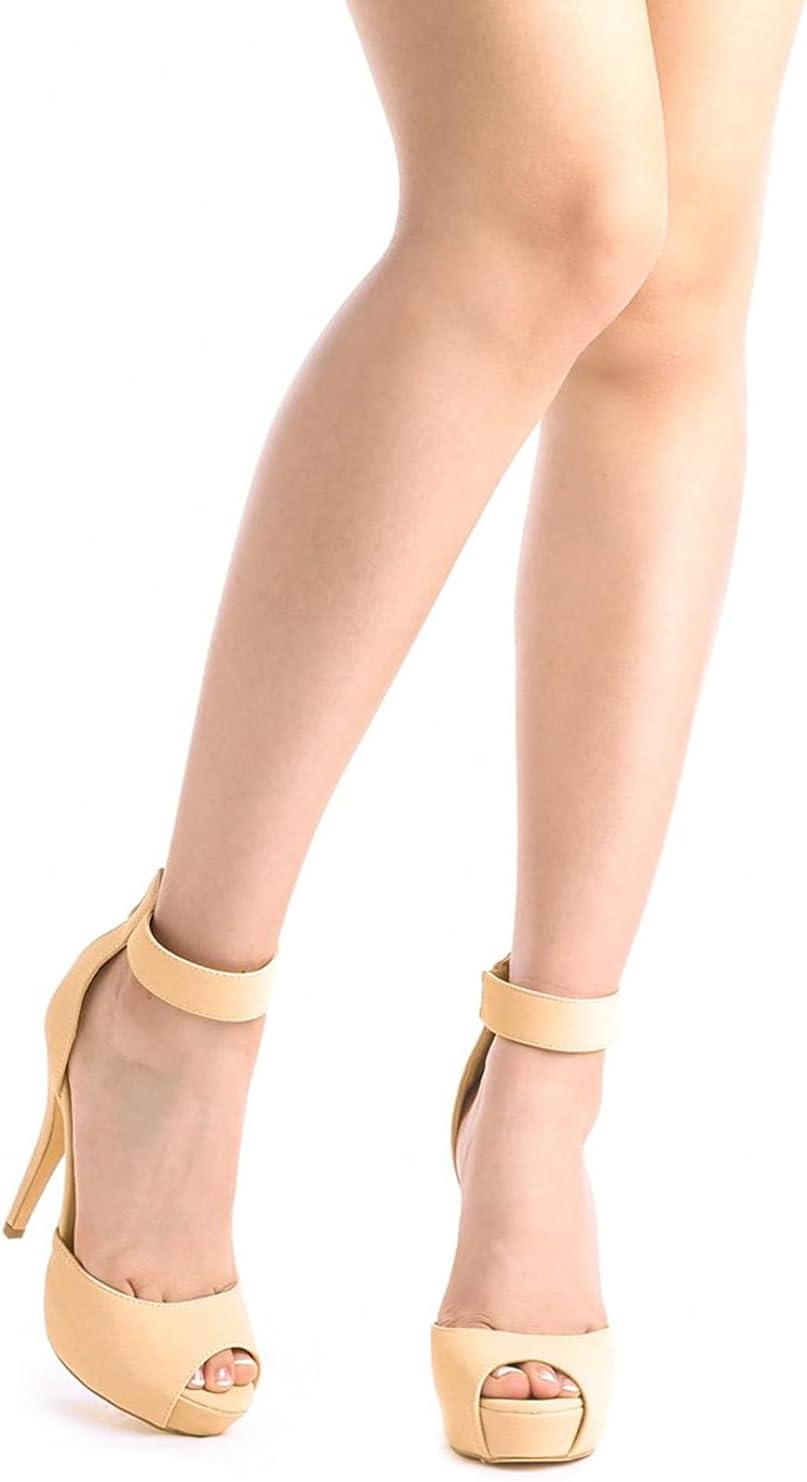 imageDREAM PAIRS Womens Swan05 High Heel Platform Dress Pump ShoesNudeNubuck