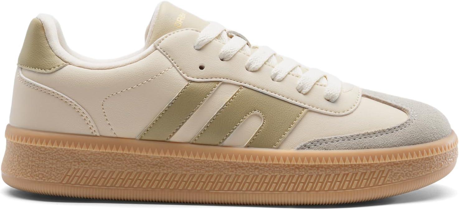 imageDREAM PAIRS Womens Tennis Sneakers Walking Casual LaceUp Footwear Comfortable Fashion Sneakers ShoesBeige