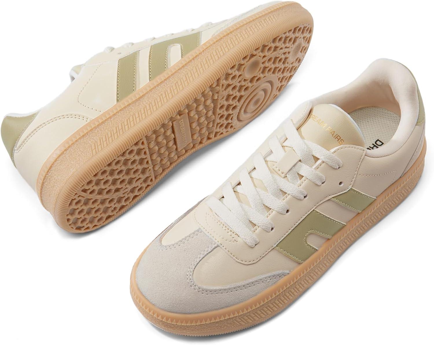 imageDREAM PAIRS Womens Tennis Sneakers Walking Casual LaceUp Footwear Comfortable Fashion Sneakers ShoesBeige