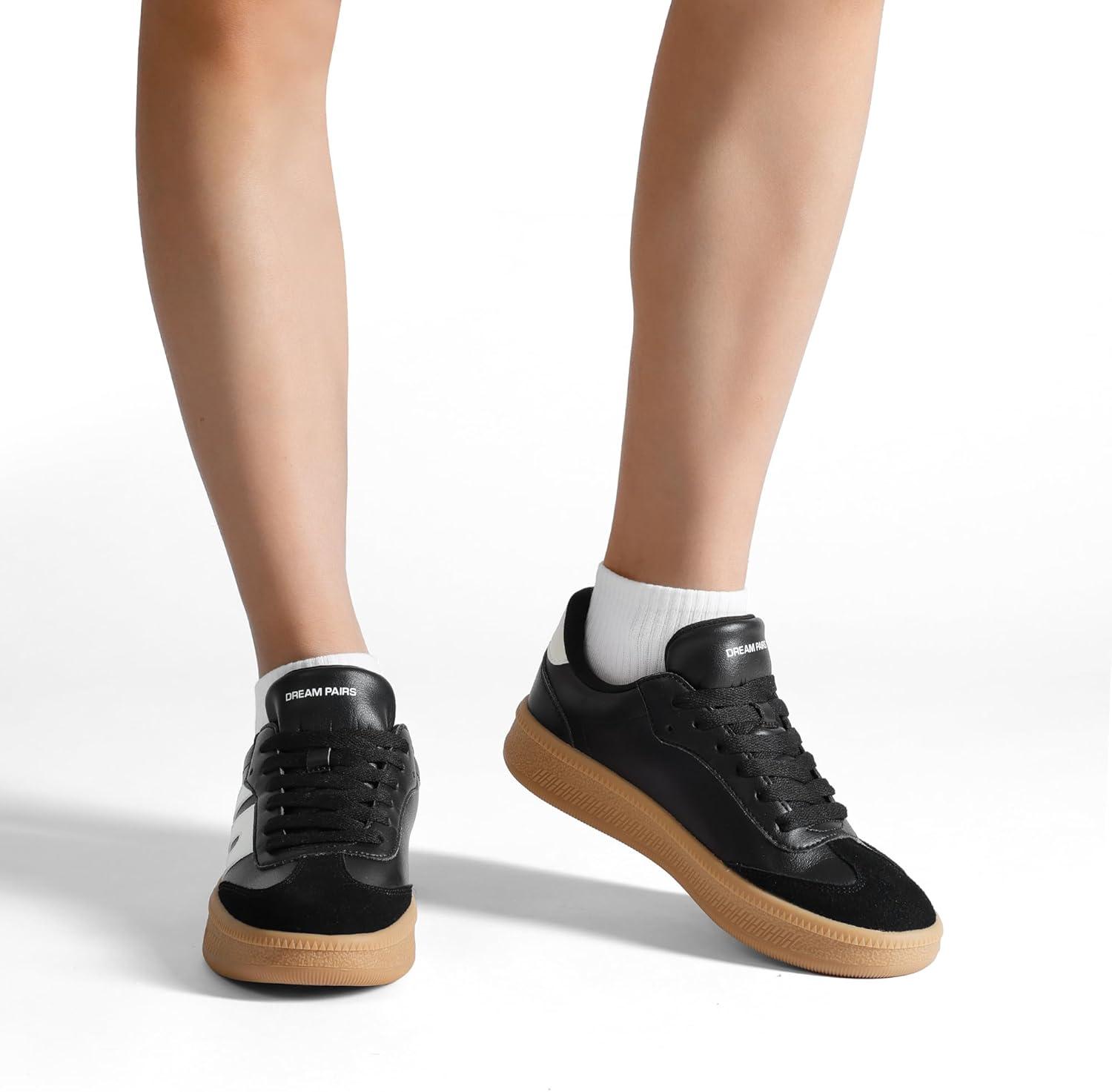 imageDREAM PAIRS Womens Tennis Sneakers Walking Casual LaceUp Footwear Comfortable Fashion Sneakers ShoesBlack