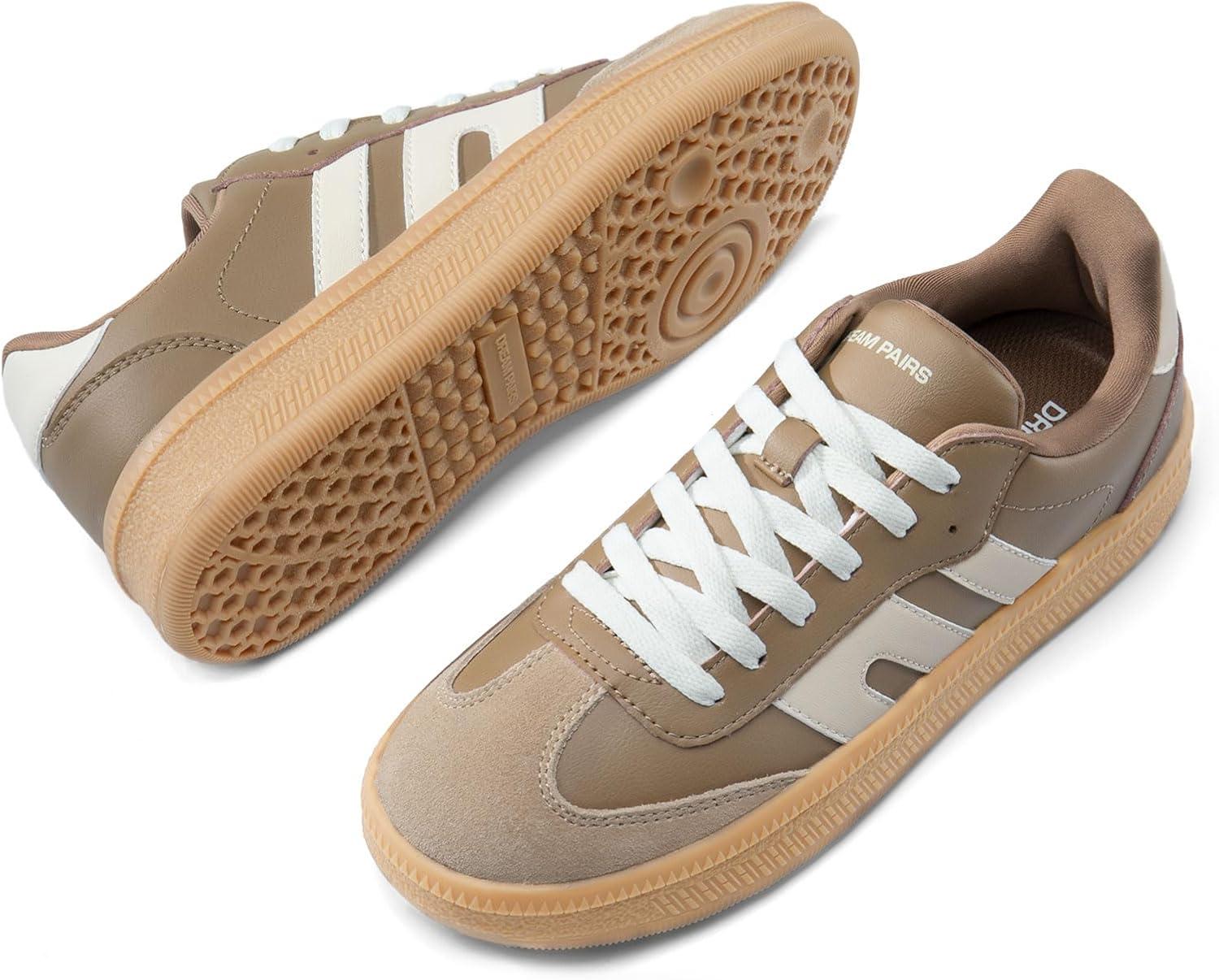 imageDREAM PAIRS Womens Tennis Sneakers Walking Casual LaceUp Footwear Comfortable Fashion Sneakers ShoesBrown