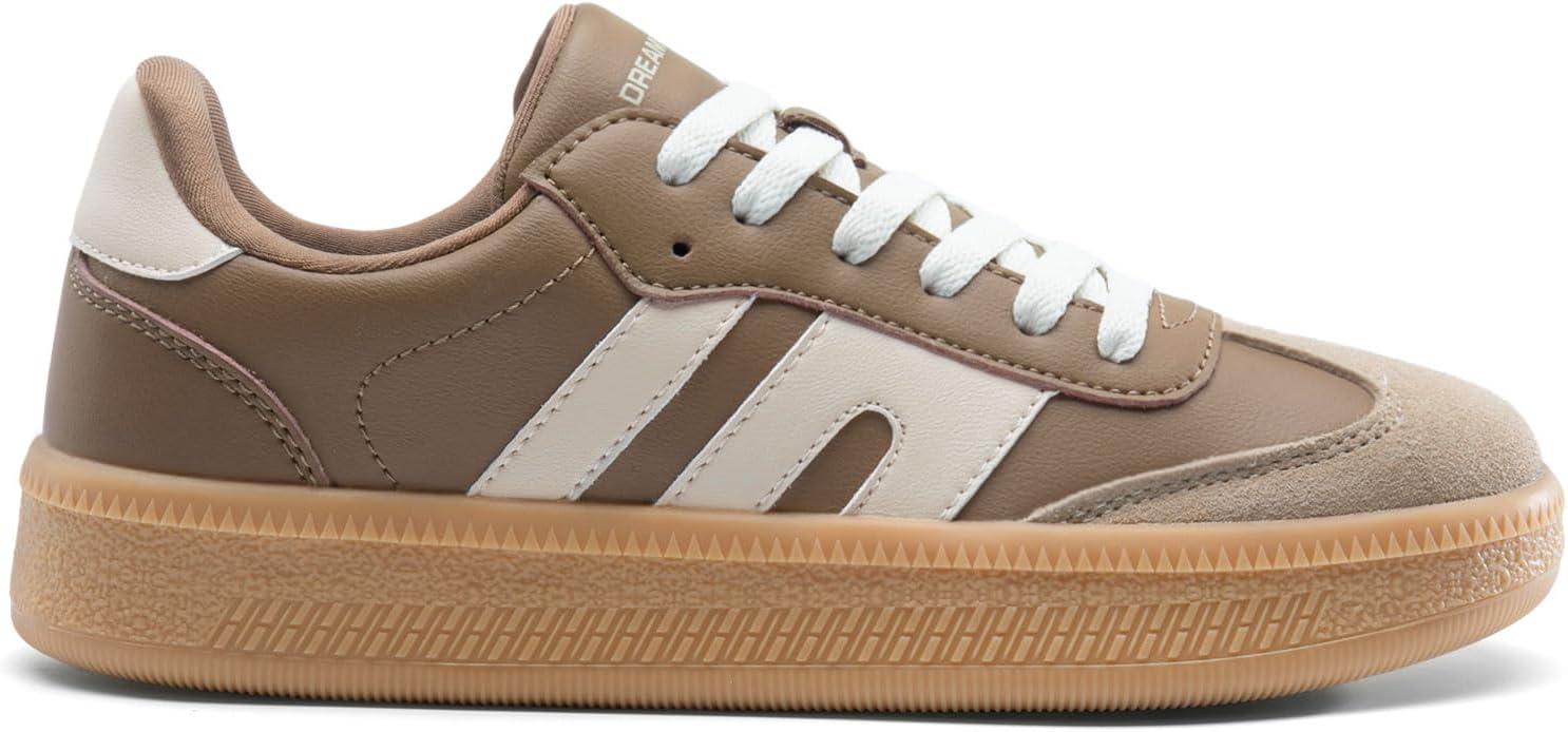 imageDREAM PAIRS Womens Tennis Sneakers Walking Casual LaceUp Footwear Comfortable Fashion Sneakers ShoesBrown