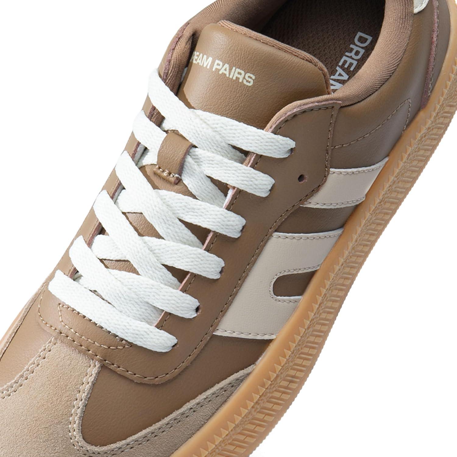 imageDREAM PAIRS Womens Tennis Sneakers Walking Casual LaceUp Footwear Comfortable Fashion Sneakers ShoesBrown