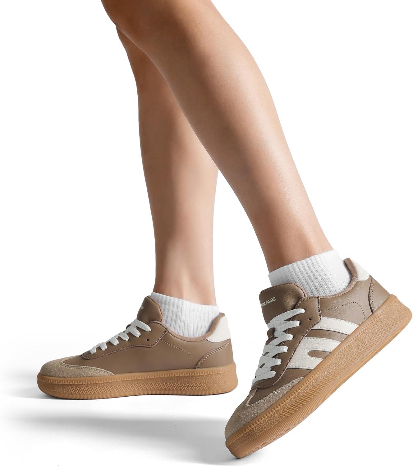 imageDREAM PAIRS Womens Tennis Sneakers Walking Casual LaceUp Footwear Comfortable Fashion Sneakers ShoesBrown