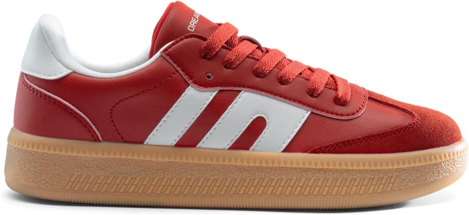 imageDREAM PAIRS Womens Tennis Sneakers Walking Casual LaceUp Footwear Comfortable Fashion Sneakers ShoesRed