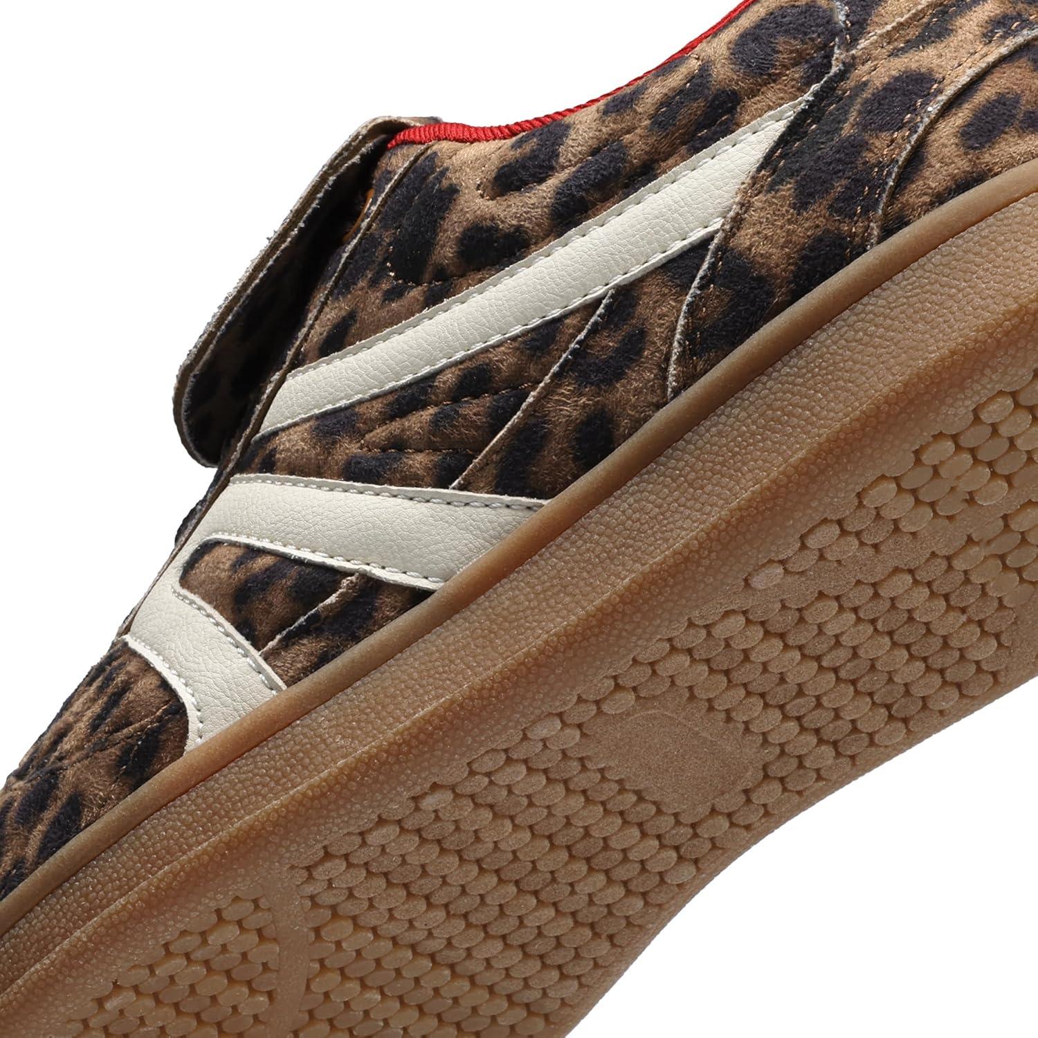 imageDREAM PAIRS Womens Tennis Sneakers Walking Casual LaceUp Footwear Comfortable Trendy FoldOver Design Fashion Sneakers ShoesLeopardfabric