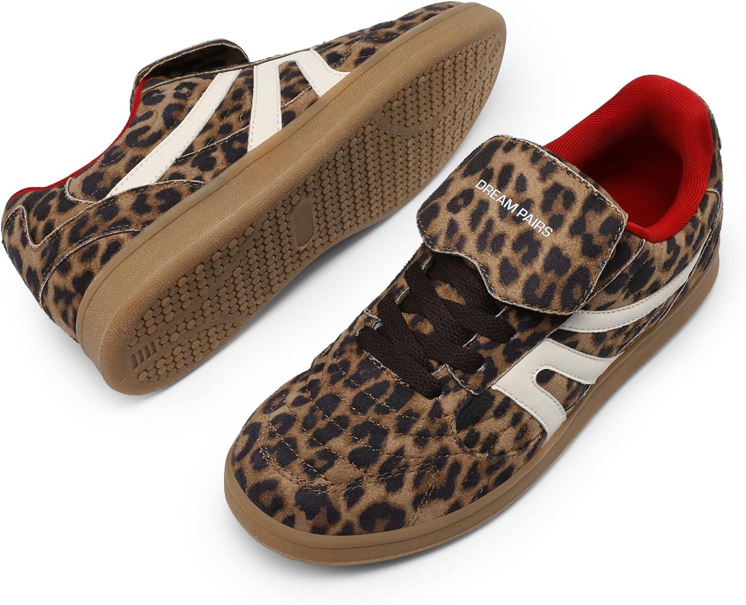 imageDREAM PAIRS Womens Tennis Sneakers Walking Casual LaceUp Footwear Comfortable Trendy FoldOver Design Fashion Sneakers ShoesLeopardfabric