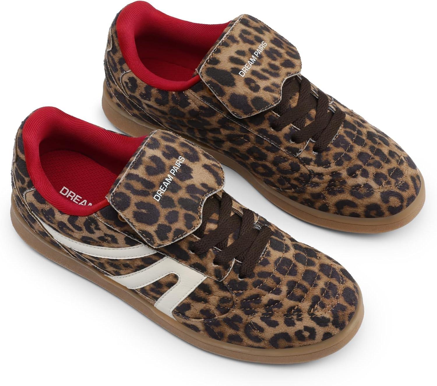 imageDREAM PAIRS Womens Tennis Sneakers Walking Casual LaceUp Footwear Comfortable Trendy FoldOver Design Fashion Sneakers ShoesLeopardfabric