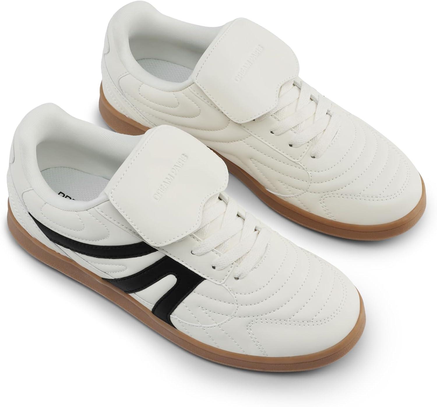 imageDREAM PAIRS Womens Tennis Sneakers Walking Casual LaceUp Footwear Comfortable Trendy FoldOver Design Fashion Sneakers ShoesWhite