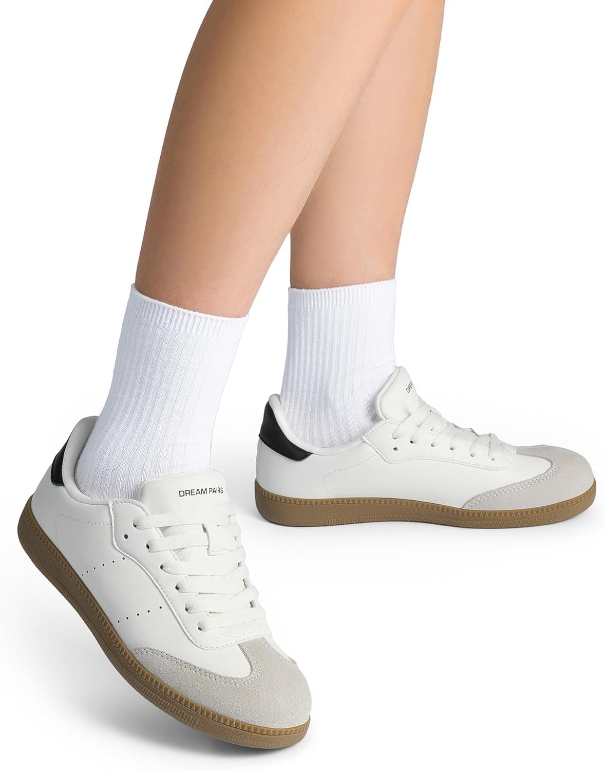 imageDREAM PAIRS Womens Tennis Sneakers Walking Flat LowTop Casual LaceUp Comfortable Nia Fashion Sneakers ShoesAll White