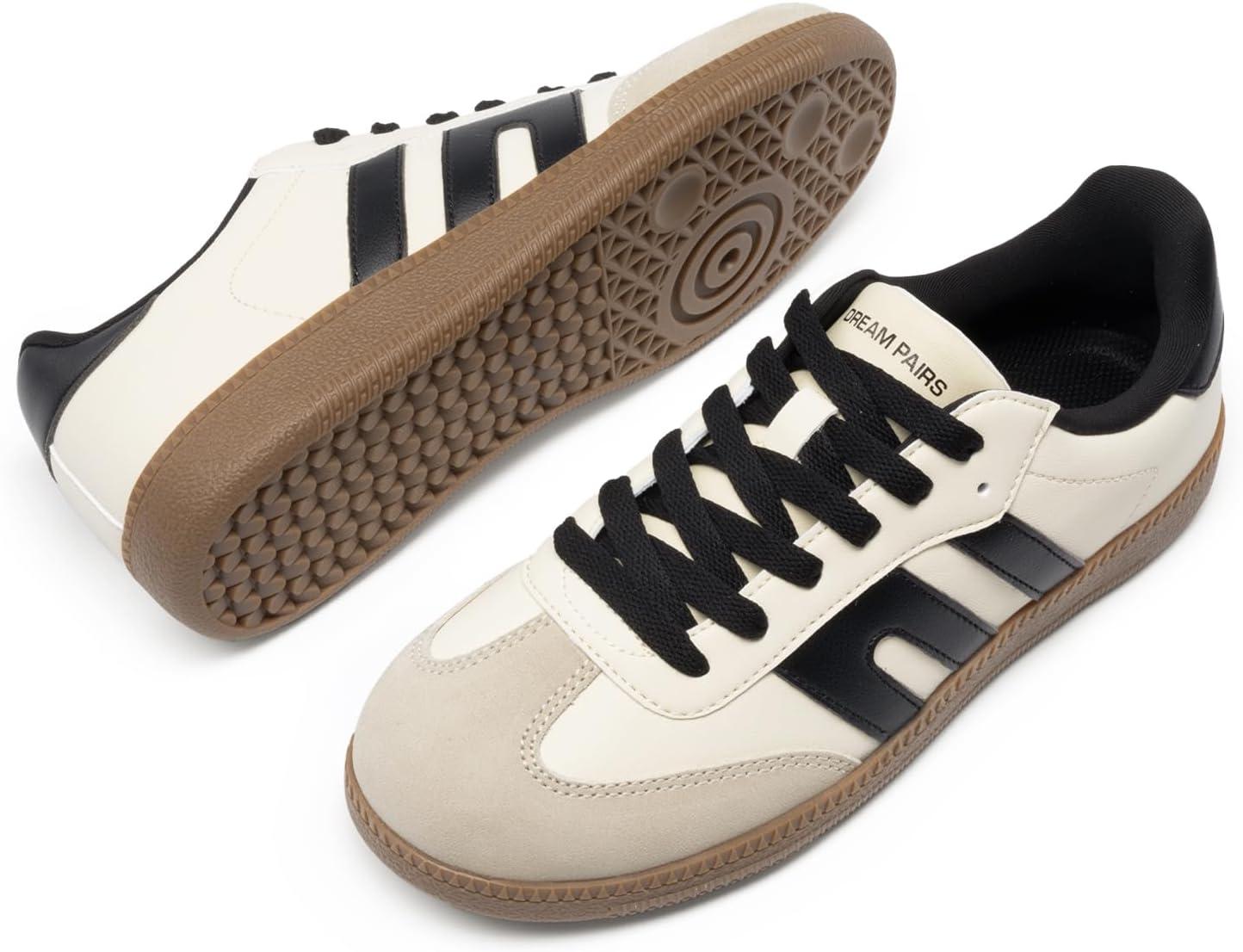 imageDREAM PAIRS Womens Tennis Sneakers Walking Flat LowTop Casual LaceUp Comfortable Nia Fashion Sneakers ShoesBeige Black