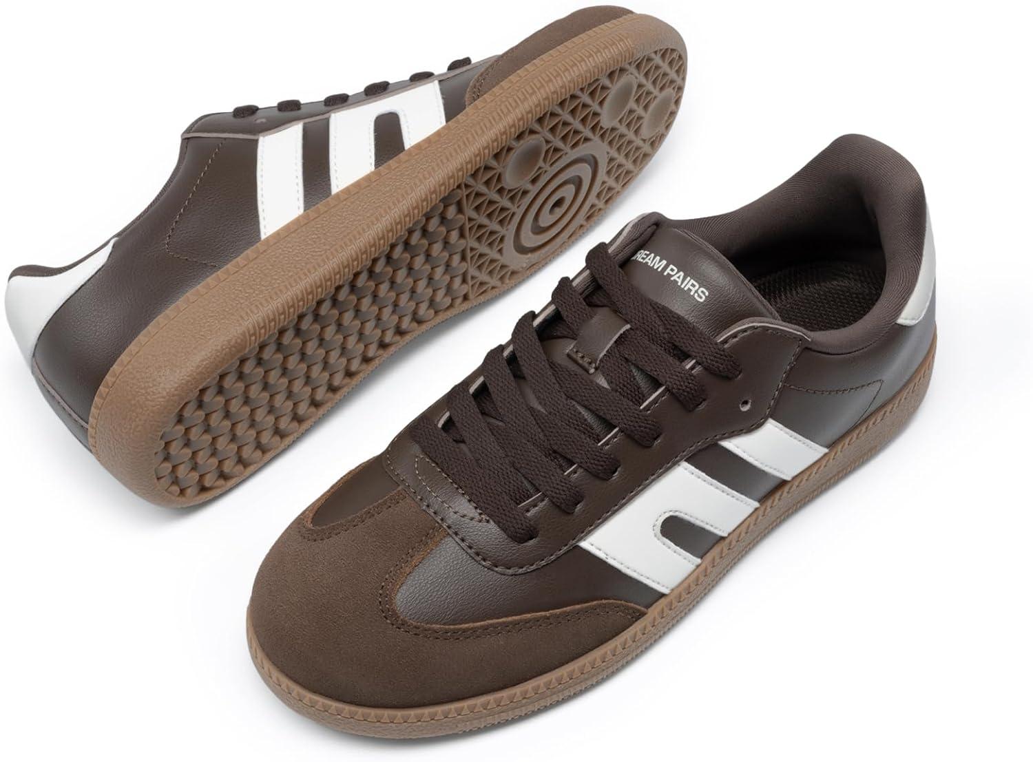 imageDREAM PAIRS Womens Tennis Sneakers Walking Flat LowTop Casual LaceUp Comfortable Nia Fashion Sneakers ShoesBrown