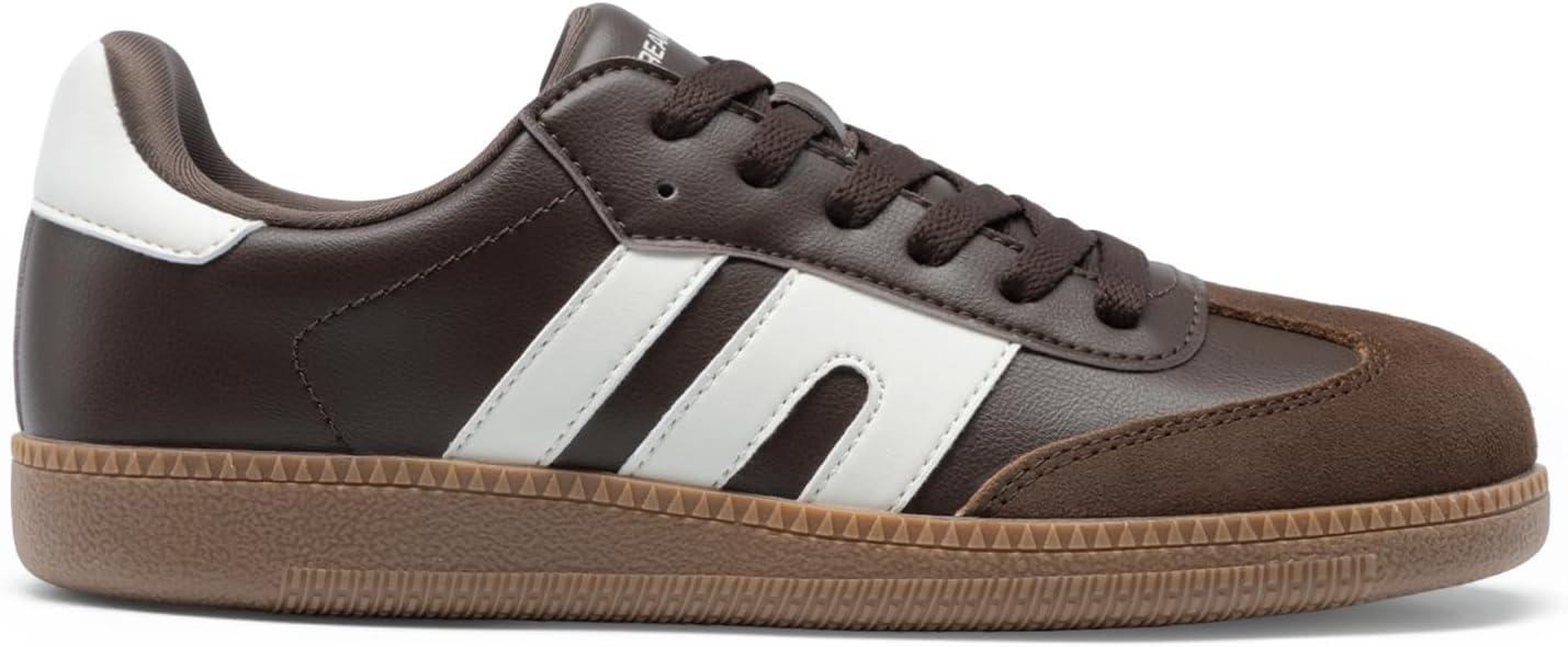 imageDREAM PAIRS Womens Tennis Sneakers Walking Flat LowTop Casual LaceUp Comfortable Nia Fashion Sneakers ShoesBrown