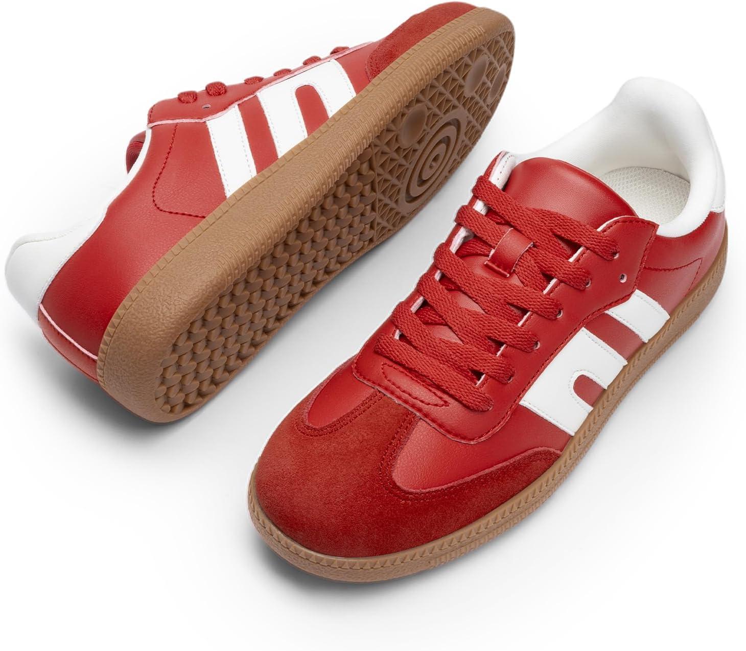 imageDREAM PAIRS Womens Tennis Sneakers Walking Flat LowTop Casual LaceUp Comfortable Nia Fashion Sneakers ShoesRed Multi