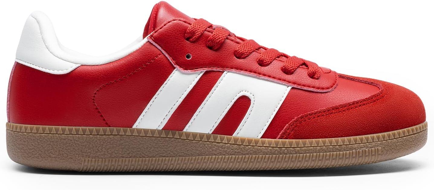 imageDREAM PAIRS Womens Tennis Sneakers Walking Flat LowTop Casual LaceUp Comfortable Nia Fashion Sneakers ShoesRed Multi