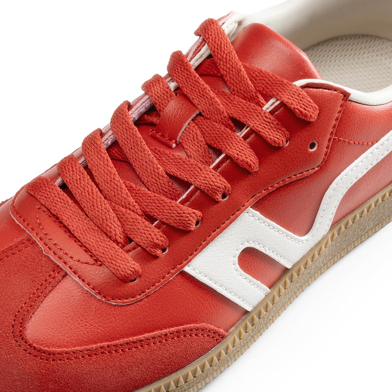 imageDREAM PAIRS Womens Tennis Sneakers Walking Flat LowTop Casual LaceUp Comfortable Nia Fashion Sneakers ShoesRedWhite