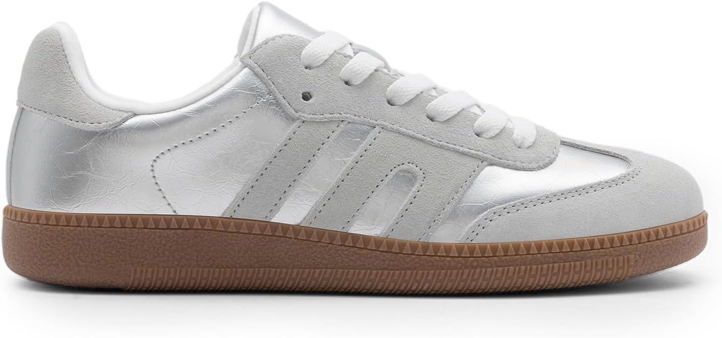 imageDREAM PAIRS Womens Tennis Sneakers Walking Flat LowTop Casual LaceUp Comfortable Nia Fashion Sneakers ShoesSilver Multi