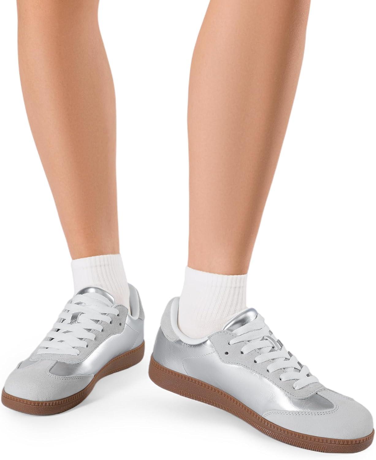 imageDREAM PAIRS Womens Tennis Sneakers Walking Flat LowTop Casual LaceUp Comfortable Nia Fashion Sneakers ShoesSilver Multi