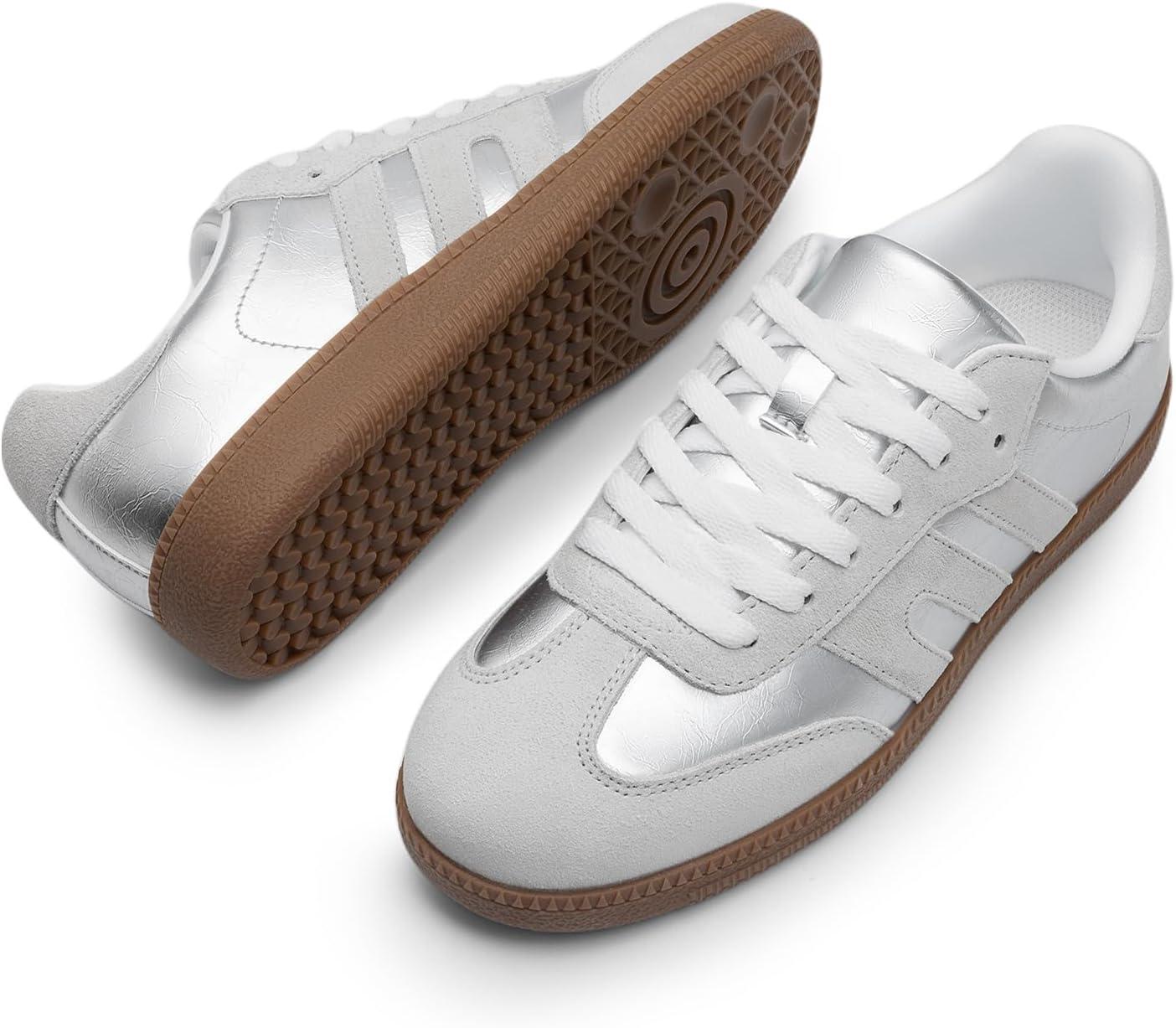 imageDREAM PAIRS Womens Tennis Sneakers Walking Flat LowTop Casual LaceUp Comfortable Nia Fashion Sneakers ShoesSilver Multi