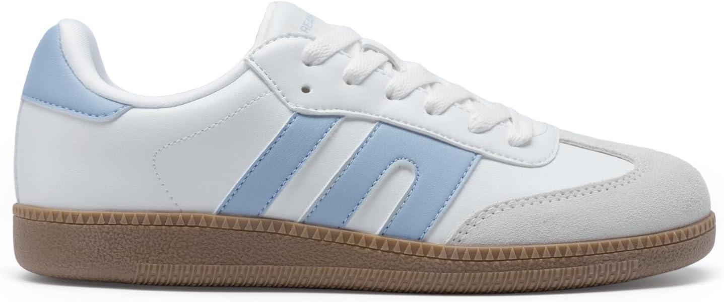 imageDREAM PAIRS Womens Tennis Sneakers Walking Flat LowTop Casual LaceUp Comfortable Nia Fashion Sneakers ShoesWhite Blue