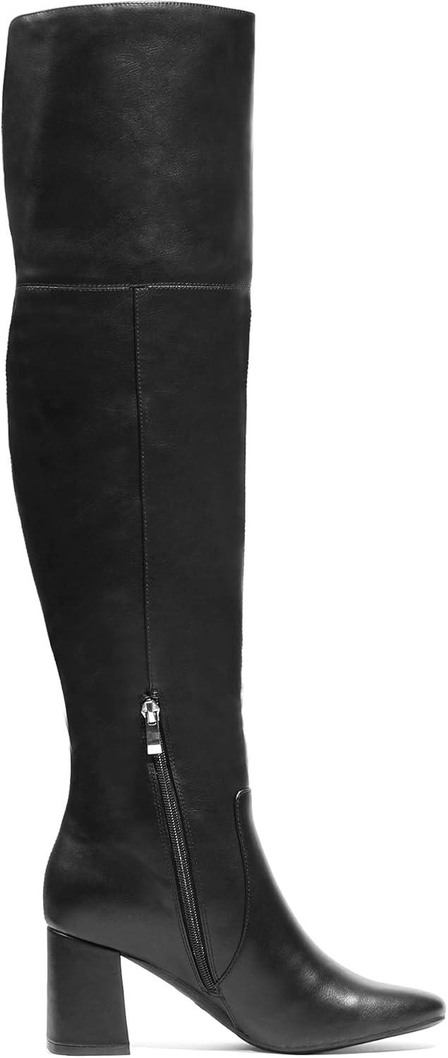 imageDREAM PAIRS Womens Thigh High Over the Knee Fashion Chunky Heel Long BootsBlackPu